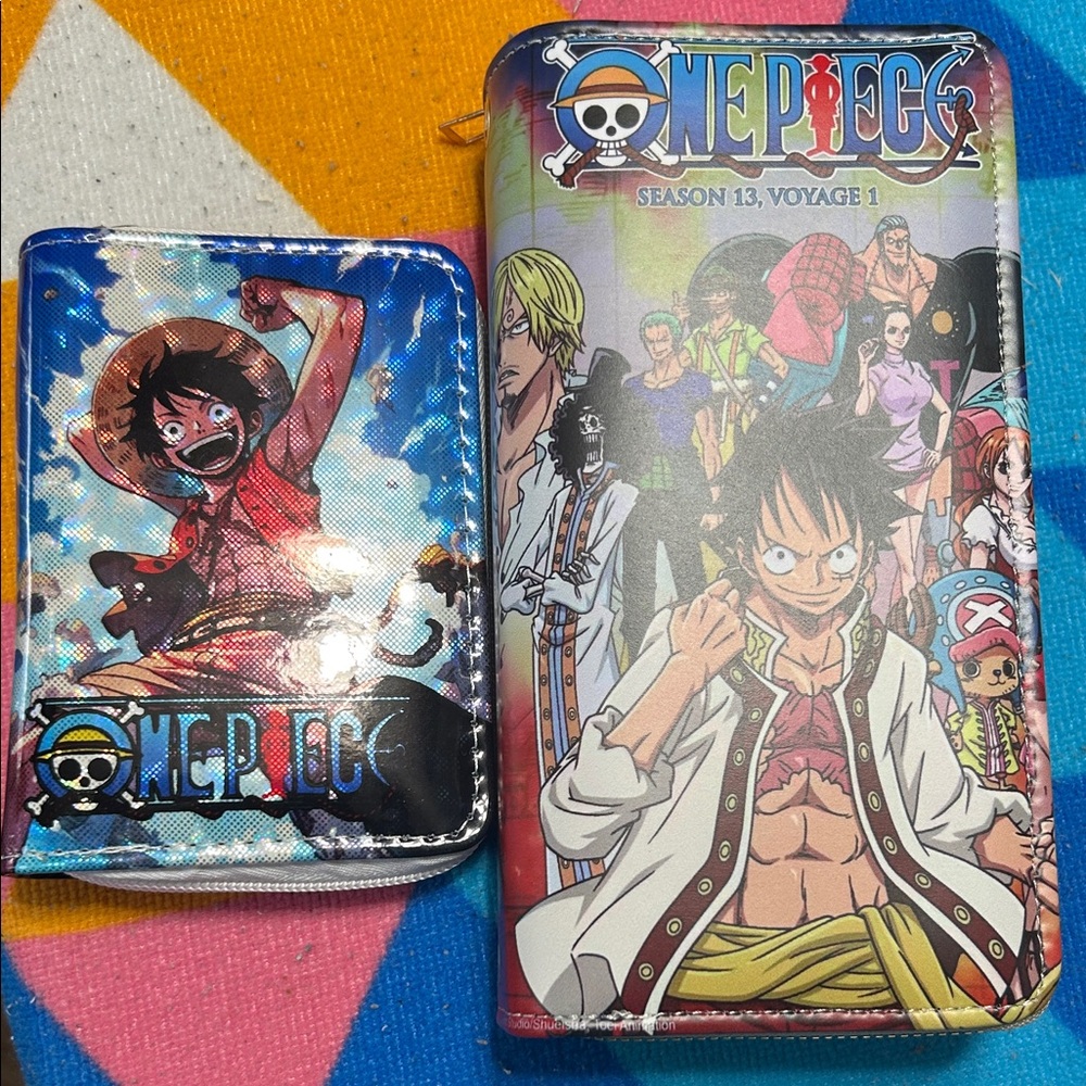 One Piece Anime Wallet Set - Blue and Multicolor